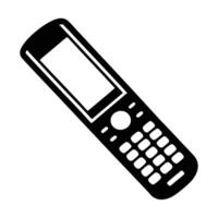 Black And White Illustration Of A Modern Landline Telephone Design vector