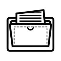 Inbox Icon Featuring A Folder With Documents Isolated On White Background vector