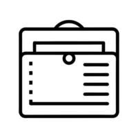 Briefcase Icon With Document Inside Minimalist Business Design Style vector