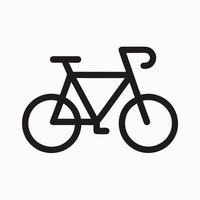 Simple Black Bicycle Icon Isolated On White Background Minimalist Design Illustration vector