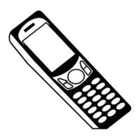 Retro Mobile Phone Illustration Old Cellphone Design Nostalgic Communication Device vector