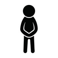 Simple Human Figure Icon With Hands Crossed In Minimalism Style vector