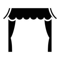 Black Silhouette Of Elegant Stage With Curtains For Performance Event vector