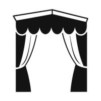 Black And White Silhouette Of Stage Curtains And Decorative Canopy Structure vector