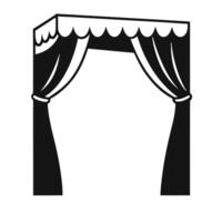 Stage Curtains With Scalloped Edge Illustration In A Simplistic Monochrome Design vector
