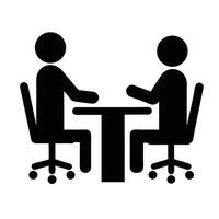 Simple Icon Depicting Two People Having A Meeting At The Table vector