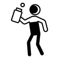 Simple Stick Figure With Bottle Icon Illustration Graphic Isolated vector
