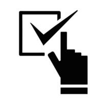 Finger Clicking Checkbox Representing Choice Option Selection And Task Completion vector