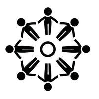 Teamwork Unity Circle Of People Icon Together Collaboration Concept vector