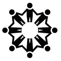 People Holding Hands In A Circle Symbolizing Unity And Teamwork Icon vector