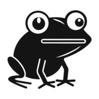 Simple Monochrome Frog Graphic Illustration Cartoon Style Isolated On White vector