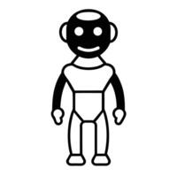 Simple Robot Illustration Cute Smiling Automation Technology Future Ai Concept vector