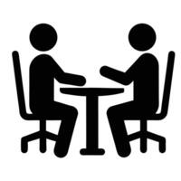 Business Meeting Icon Two People Discussing Strategy And Collaboration At The Table vector