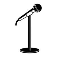 Microphone On Stand Illustration For Music And Audio Production Projects vector