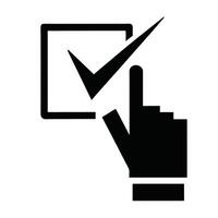 Hand Selecting Checkbox Icon Choice Confirmation Verification Acceptance Approval Done Tick vector