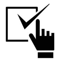 Checkmark In Box Icon With Finger Selection Confirmation Sign Illustration vector