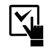 Black Silhouette Of Hand Selecting Checkbox Icon Illustration vector