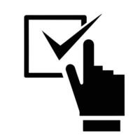 Finger Tapping Checkbox Icon Hand Selection Confirm Choice Graphic vector