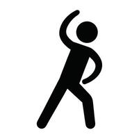 Stick Figure Exercising Icon Simple Black Shape Fitness Concept Design vector