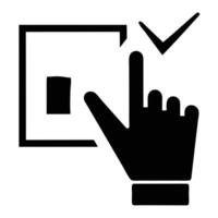Checkbox Selection With Finger Touch And Check Mark On A White Background vector