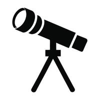 Telescope Silhouette Astronomy Science Exploration Optics Icon Illustration Simple Design vector