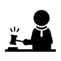 Black Silhouette Of A Judge With A Gavel Rendering A Judgement Law Concept vector
