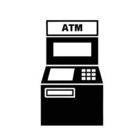 Black And White Atm Machine Graphic For Financial Illustrations And Design vector