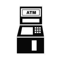 Simple Black And White Atm Machine Icon Design Illustration vector