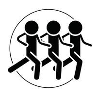 Group Of People Running In Circle Pictogram Concept Simple Illustration vector