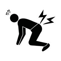 Illustration Of A Person Experiencing Lower Back Pain Health Problem Design vector