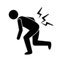 Person Experiencing Lower Back Pain Medical Condition Illustration In Black And White vector