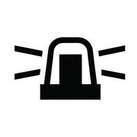 Emergency Siren Light Icon Design For Security And Police Applications Silhouette vector