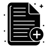 Add New Document Icon File Symbol Plus Sign Silhouette Isolated vector