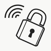 Smart Lock Icon Wireless Security System Symbol For Digital Protection Access vector
