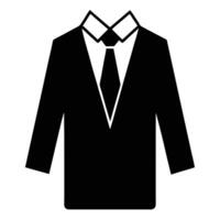 Black Business Suit Icon For Professional Attire And Formal Occasions Image vector