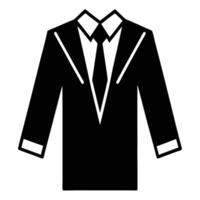 Black Suit Icon Isolated On White Background Elegant Business Attire Silhouette Style vector
