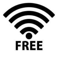 Black And White Free Wifi Symbol Indicating Wireless Internet Access vector