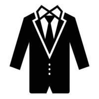 Minimalist Black Suit And Tie Icon Perfect For Business And Formal Occasions vector