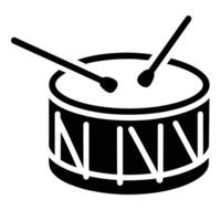 Snare Drum Instrument With Drumsticks In Black And White Design vector