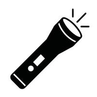 Simple Black And White Flashlight Icon Illustration For Web Design And Applications vector