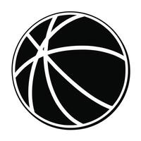 Simple Isolated Black Basketball Ball Icon With White Lines Illustration vector