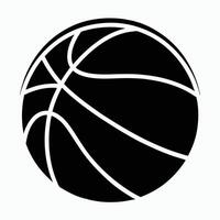 Black And White Basketball Illustration Minimalist Sport Graphic Design Element vector