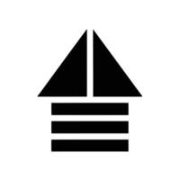 Abstract House Geometric Icon Black And White Simple Design Illustration vector