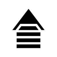 Abstract Geometric Up Arrow Design Black And White Minimalist Icon Shape vector