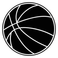 Minimalist Black And White Basketball Illustration For Sports And Design Projects vector