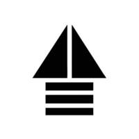 Abstract Black Arrow Pointing Upwards With Horizontal Lines Illustration vector