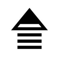 Black Arrow With Stripes Pointing Upward On A White Background Illustration vector