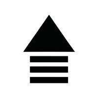 Black Upward Arrow With Horizontal Lines Indicating Progression Design Element vector
