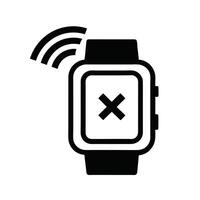 Smartwatch With Error Symbol And Wireless Connectivity Icon Graphic Illustration vector