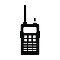 Black Silhouette Walkie Talkie Icon Isolated On White Background Communication Device vector